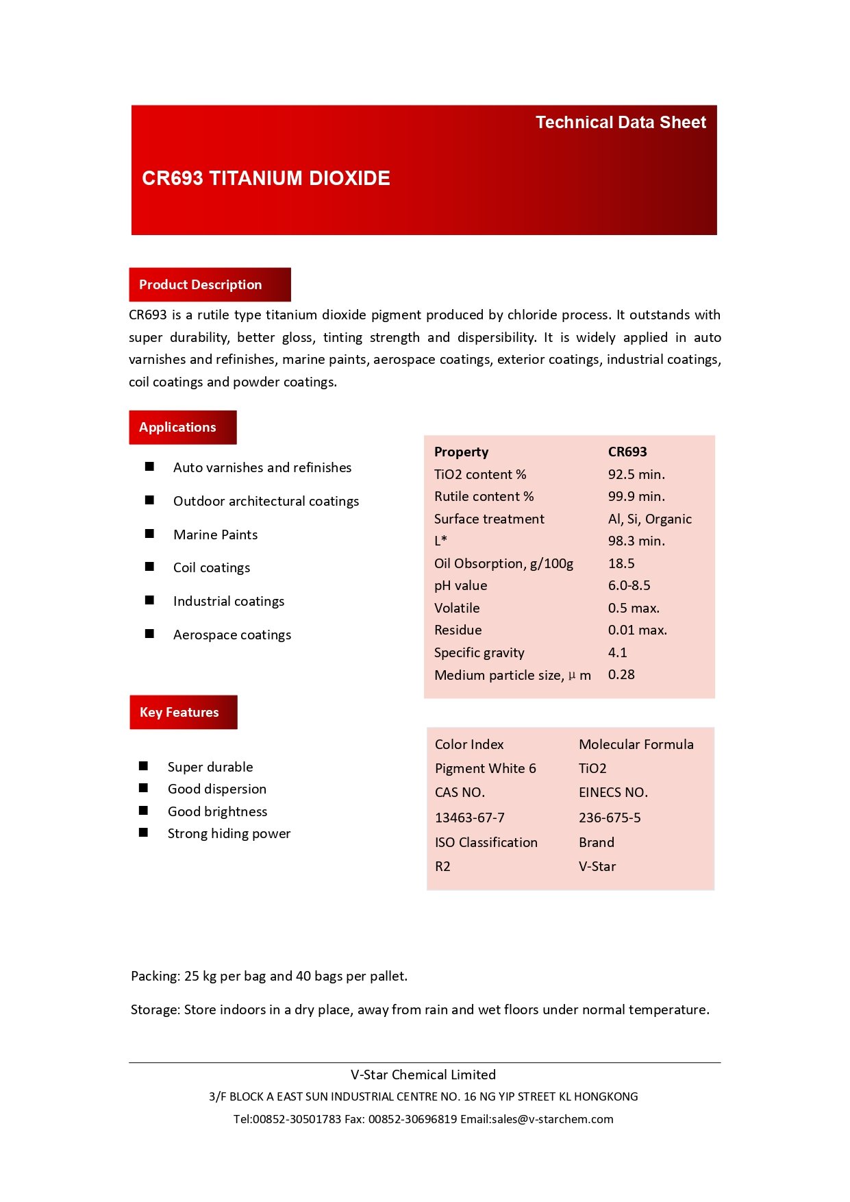 titanium dioxide rutile cr693