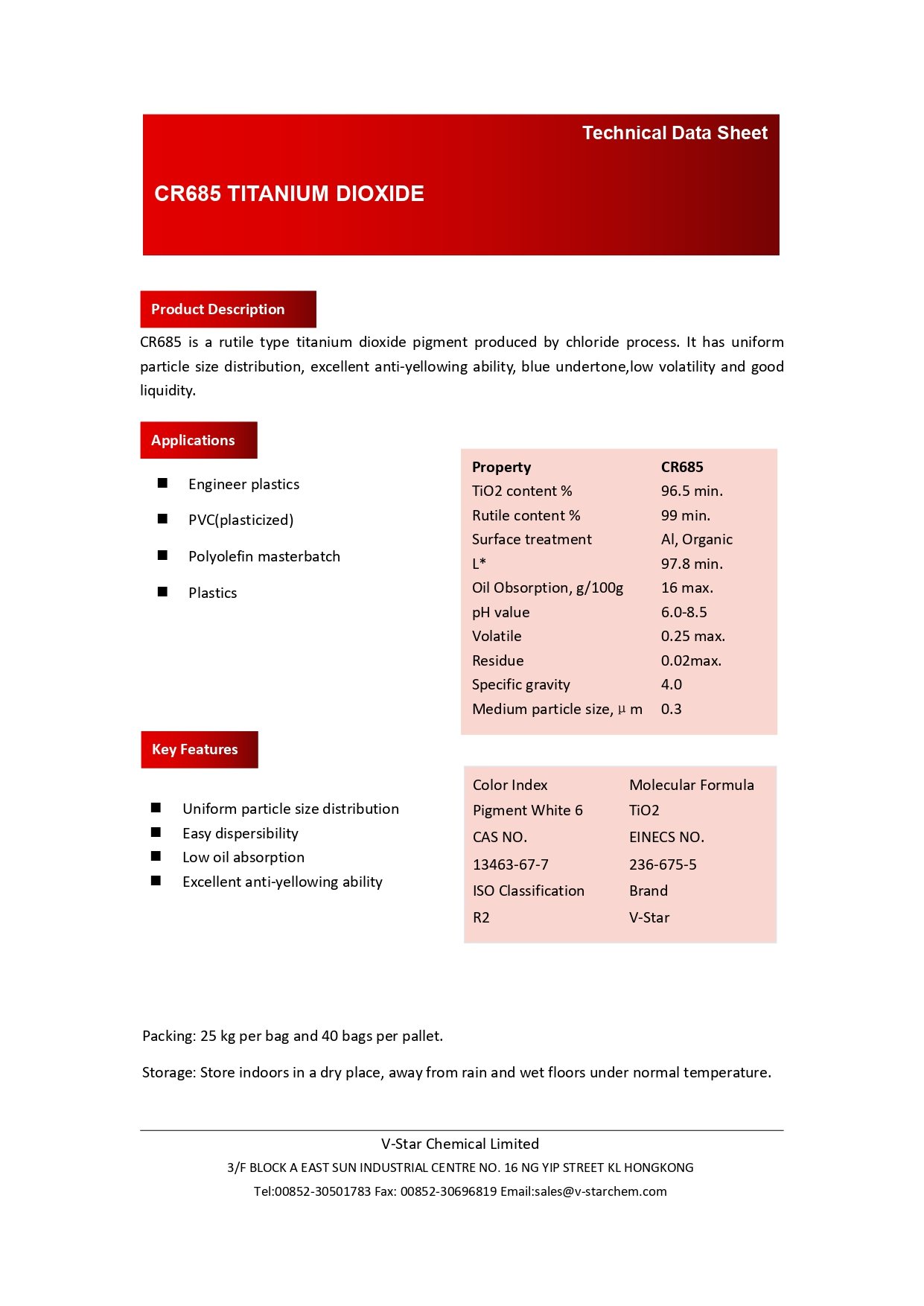 titanium dioxide rutile cr685
