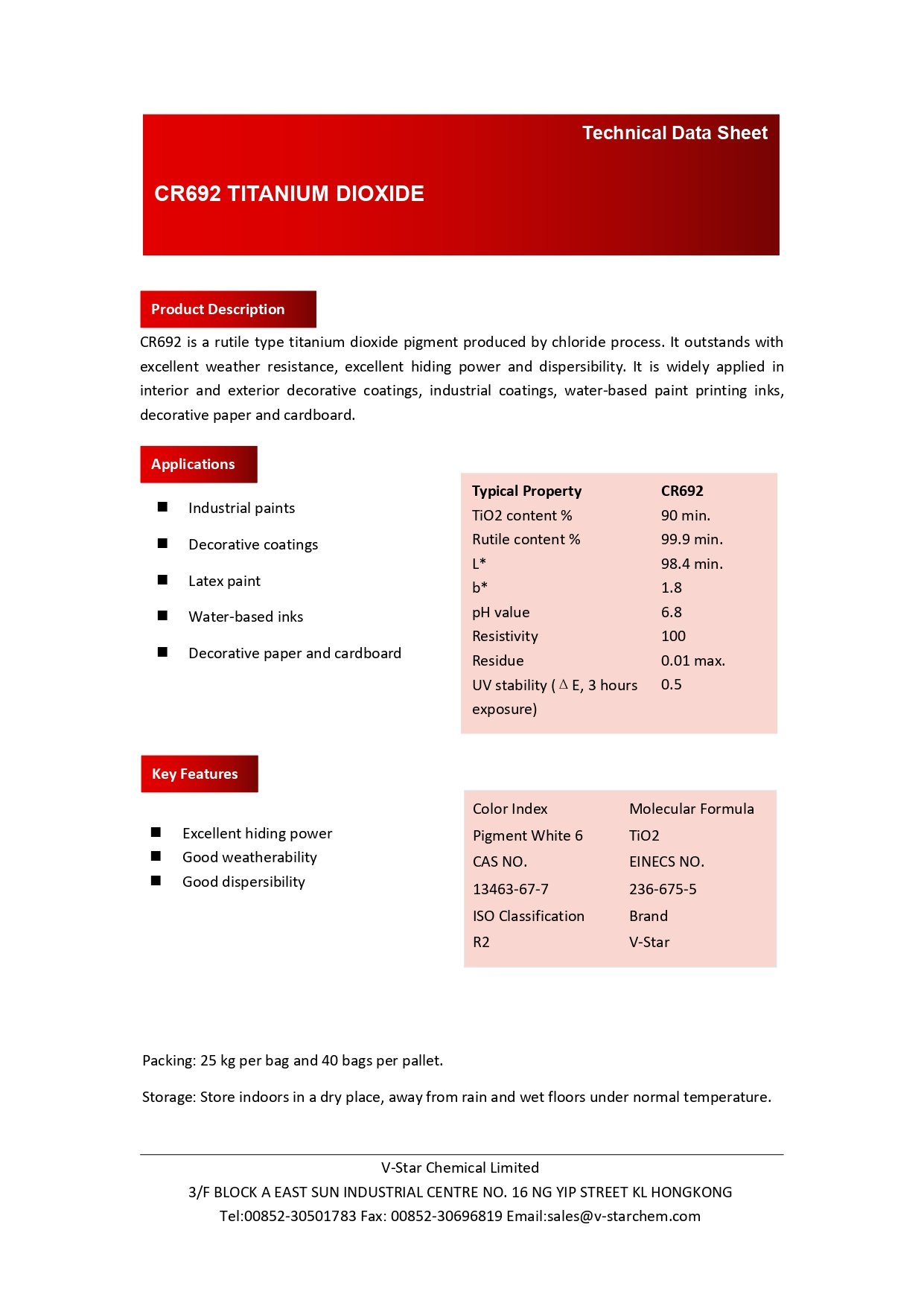 titanium dioxide rutile cr692